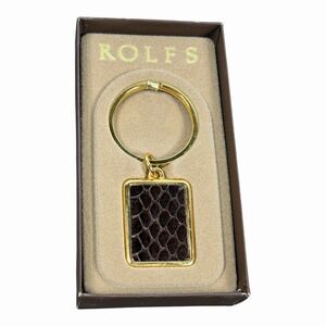 Vintage Rolfs keychain gold and Brown NIP NOS